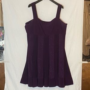 R & M Richards Woman Pleat Purple Sparkle Dress 24